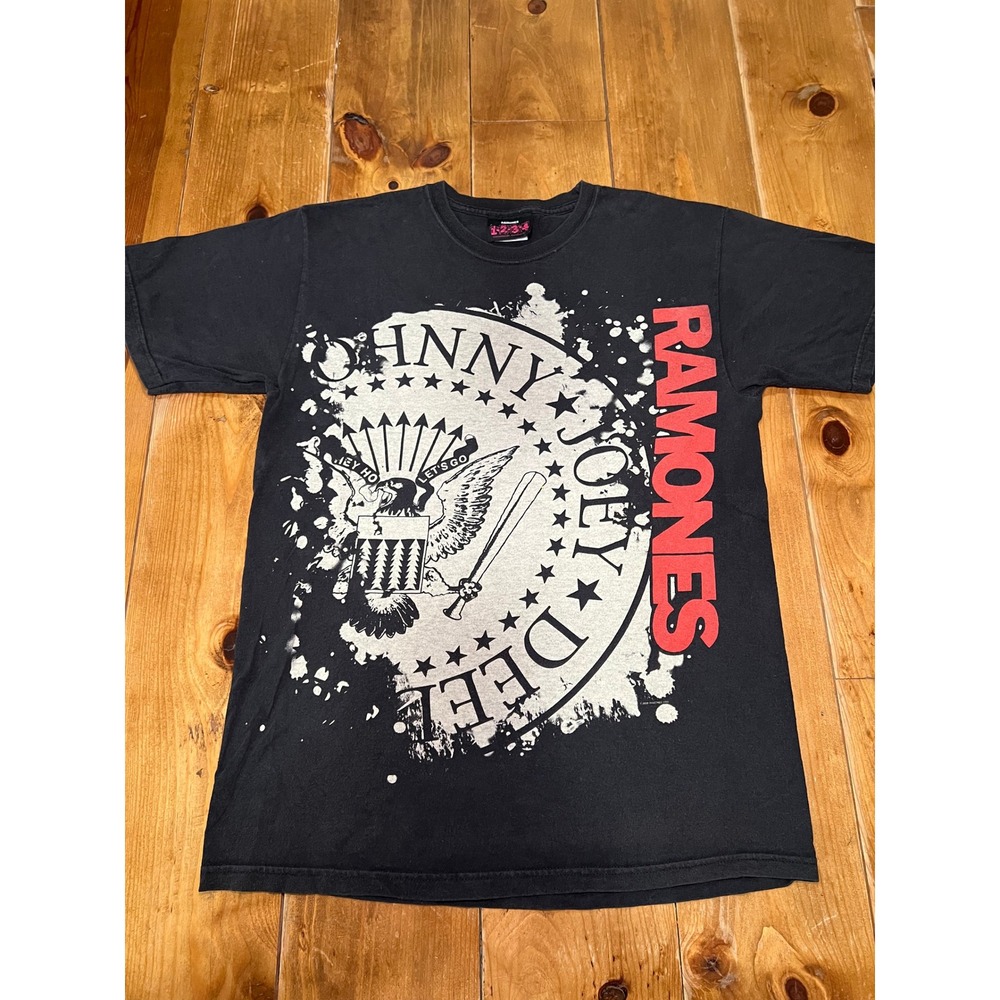 Ramones 1-2-3-4 Band T-Shirt Black Graphic Tee Adult Medium Johnny Joey Dee Dee